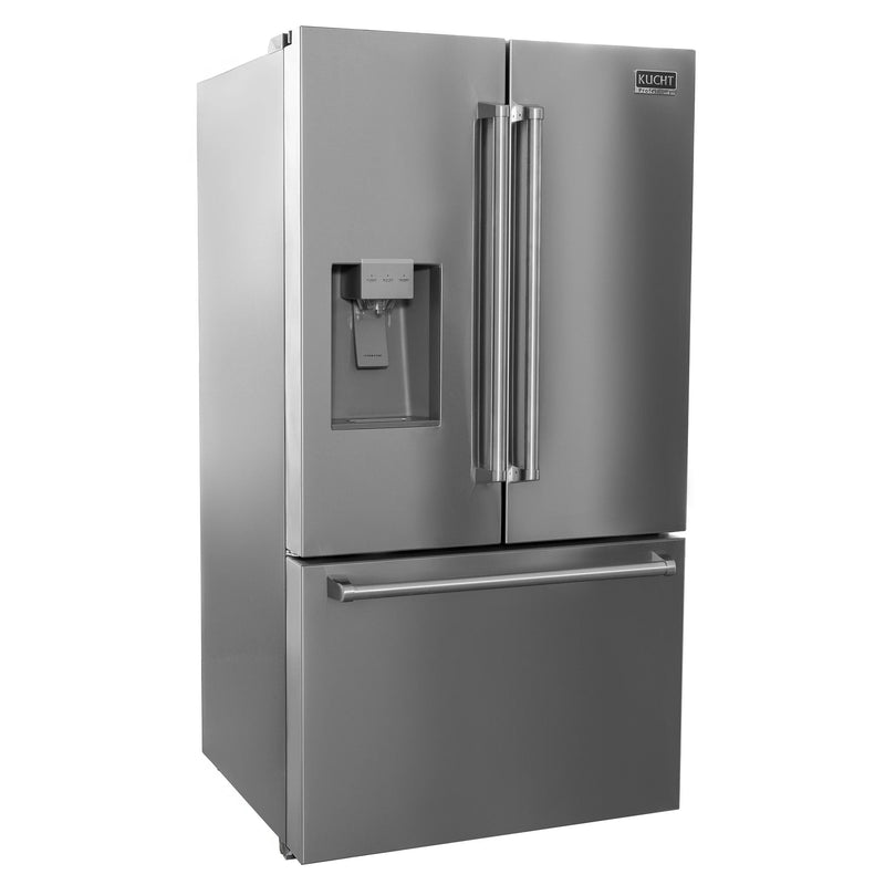 Kucht 36" Standard Depth Freestanding French Door 28.9 Cu. Ft. Refrigerator with Ice and Water Dispenser in Stainless Steel, KR900X