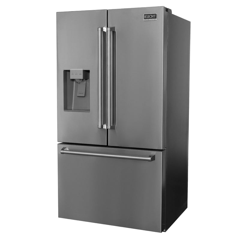 Kucht 36" Standard Depth Freestanding French Door 28.9 Cu. Ft. Refrigerator with Ice and Water Dispenser in Stainless Steel, KR900X