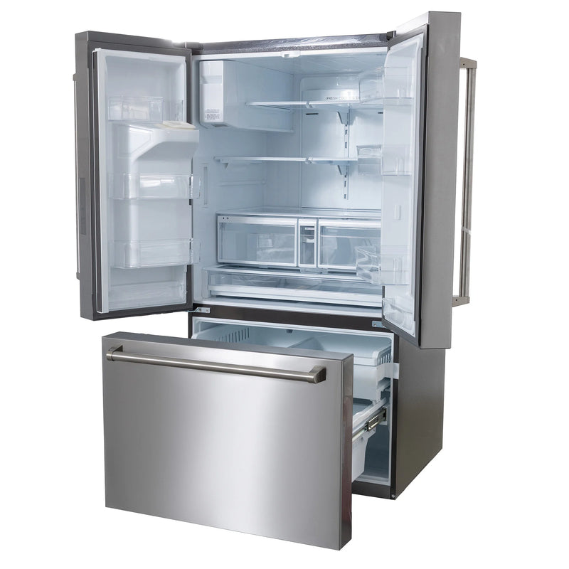 Kucht 36" Standard Depth Freestanding French Door 28.9 Cu. Ft. Refrigerator with Ice and Water Dispenser in Stainless Steel, KR900X