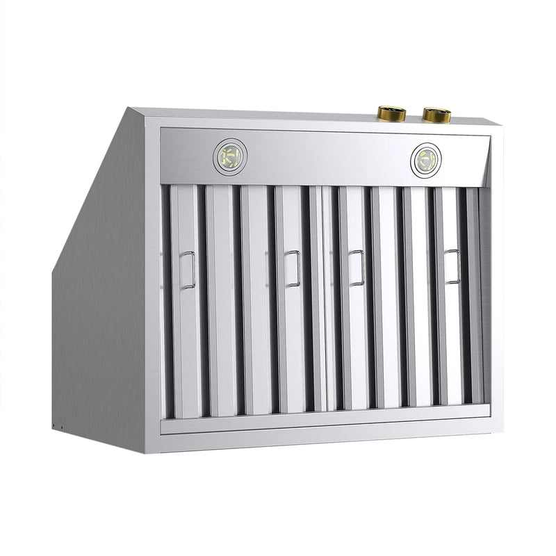 Kucht Professional 30" 900 CFM Wall Mount Range Hood in Stainless Steel with Gold Accents, Digital Controls, KRH300-GL-C