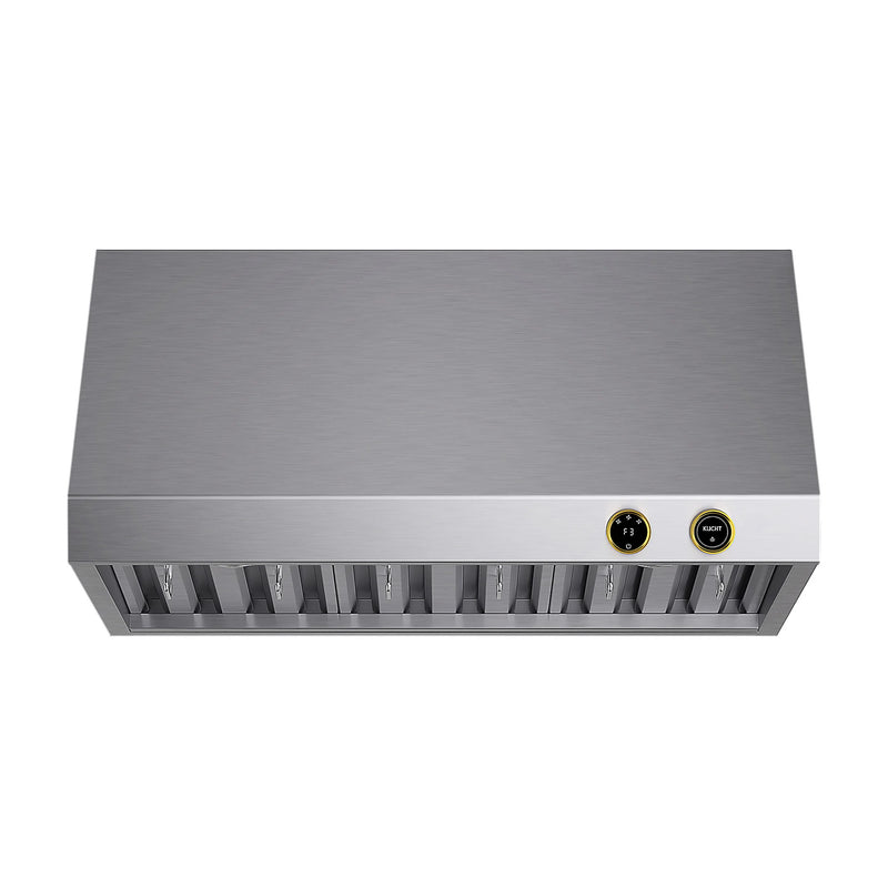 Kucht Professional 36" 900 CFM Wall Mount Range Hood in Stainless Steel with Gold Accents, Digital Controls, KRH360-GL-C