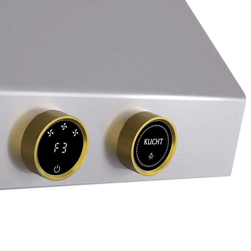Kucht Professional 48" 1200 CFM Under Cabinet Range Hood in Stainless Steel, Digital Controls, KRH480-GL