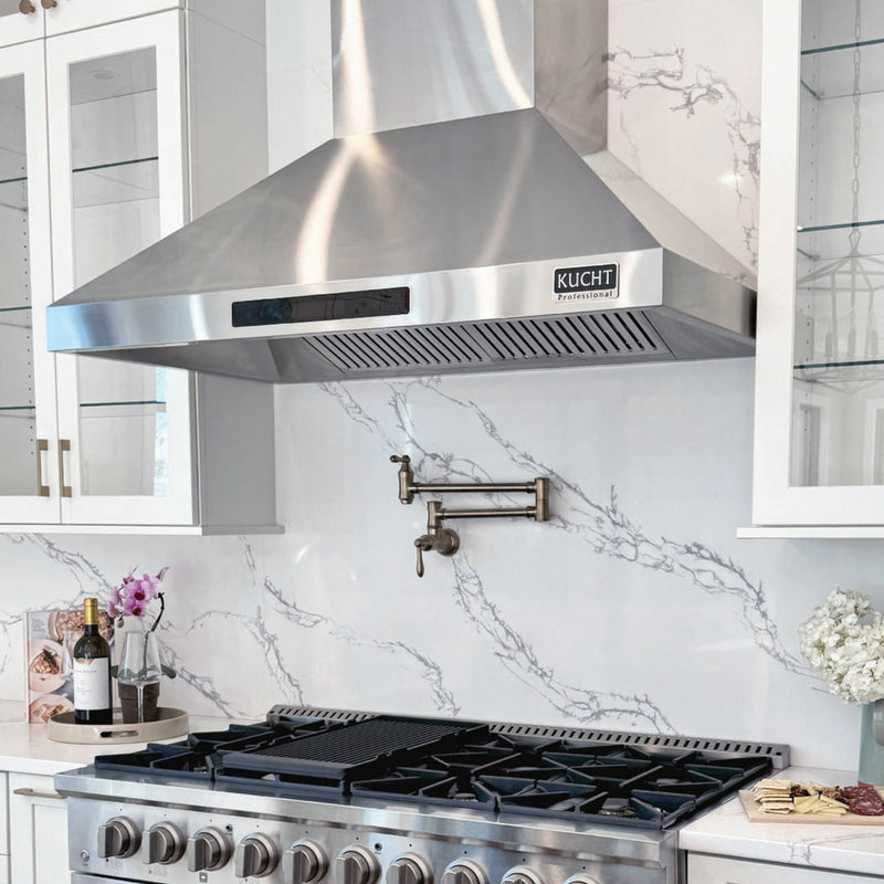 Kucht Professional 48" 900 CFM Wall Mount Range Hood in Stainless Steel, Digital Controls, KRH4810A