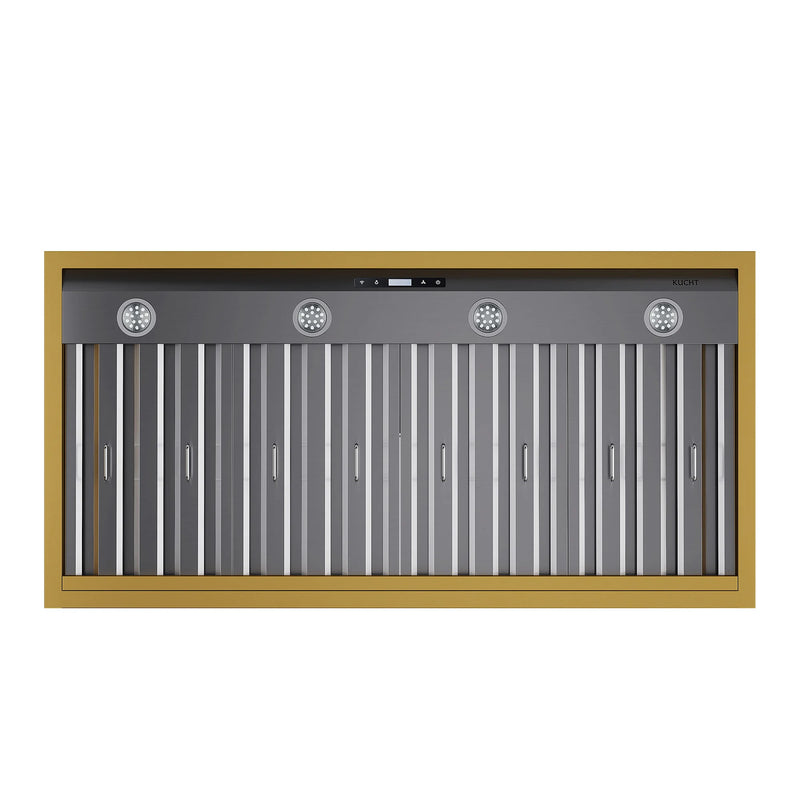 Kucht Professional 48" 800 CFM Wall Mount Range Hood in Stainless Steel with Gold Accents, KRH48SG