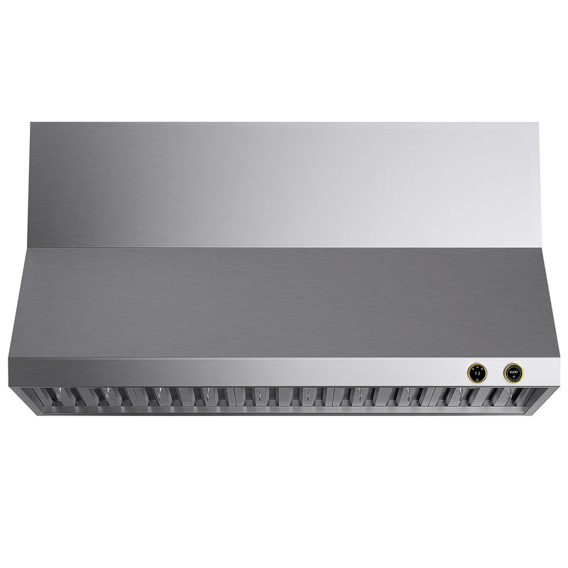 Kucht Professional 60" 900 CFM Wall Mount Range Hood in Stainless Steel with Gold Accents, Digital Controls, KRH600-GL-C