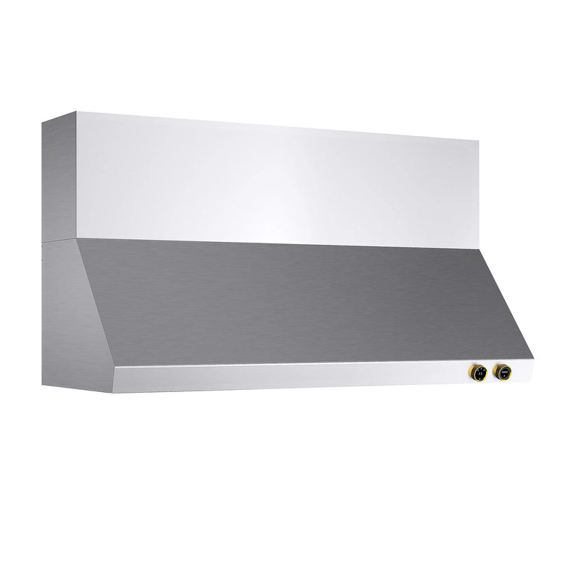 Kucht Professional 60" 900 CFM Wall Mount Range Hood in Stainless Steel with Gold Accents, Digital Controls, KRH600-GL-C