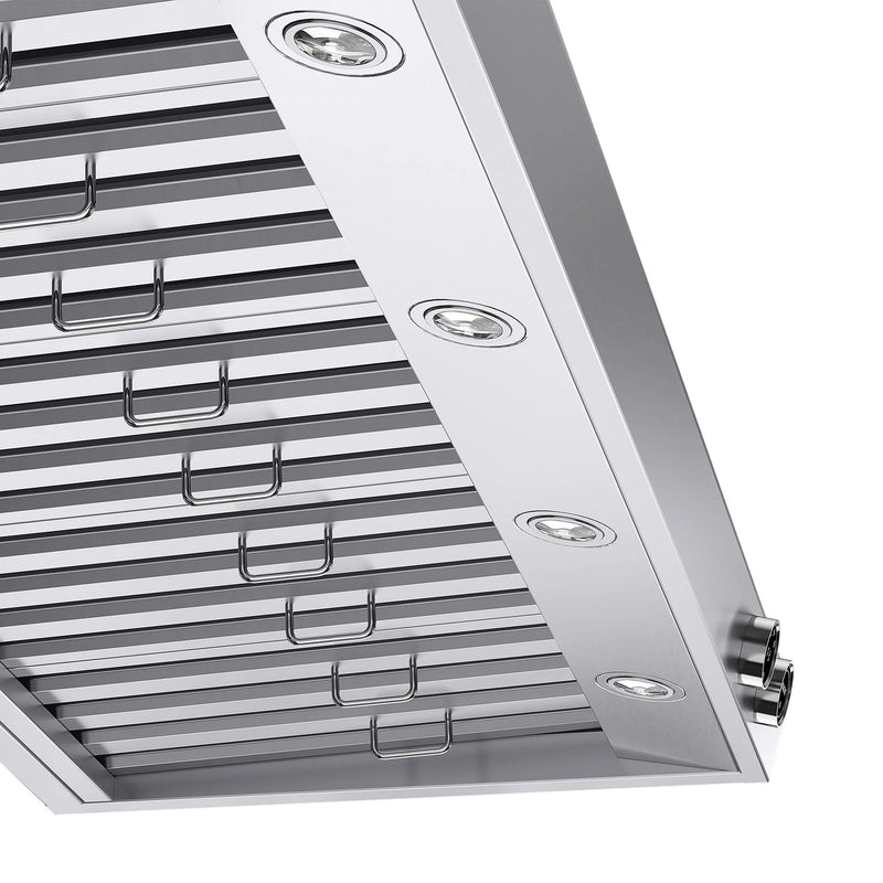 Kucht Professional 60" 1200 CFM Under Cabinet Range Hood in Stainless Steel, Digital Controls, KRH600-SS