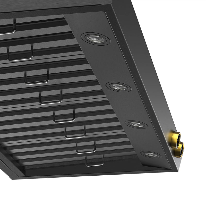 Kucht Professional 48" 1200 CFM Under Cabinet Range Hood in Titanium Stainless Steel, Digital Controls, KRHG480-GL