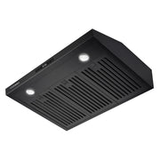 Cosmo 30" Haven Collection Under Cabinet Range Hood in Matte Black, 500 CFM, LED Lights, COS-KS6U30-BK