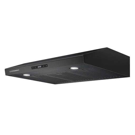 Cosmo 30" Haven Collection Under Cabinet Range Hood in Matte Black, 500 CFM, LED Lights, COS-KS6U30-BK