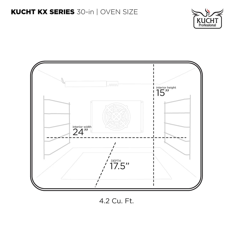 Kucht 30" 4.2 cu ft. Natural Gas Dual Fuel Range in Stainless Steel with Gold Accents, KXP30-GL