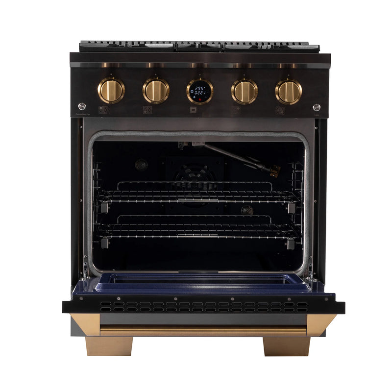 Kucht 30" 4.2 cu ft. Propane Gas Dual Fuel Range in Titanium Stainless Steel, KXD30/LP