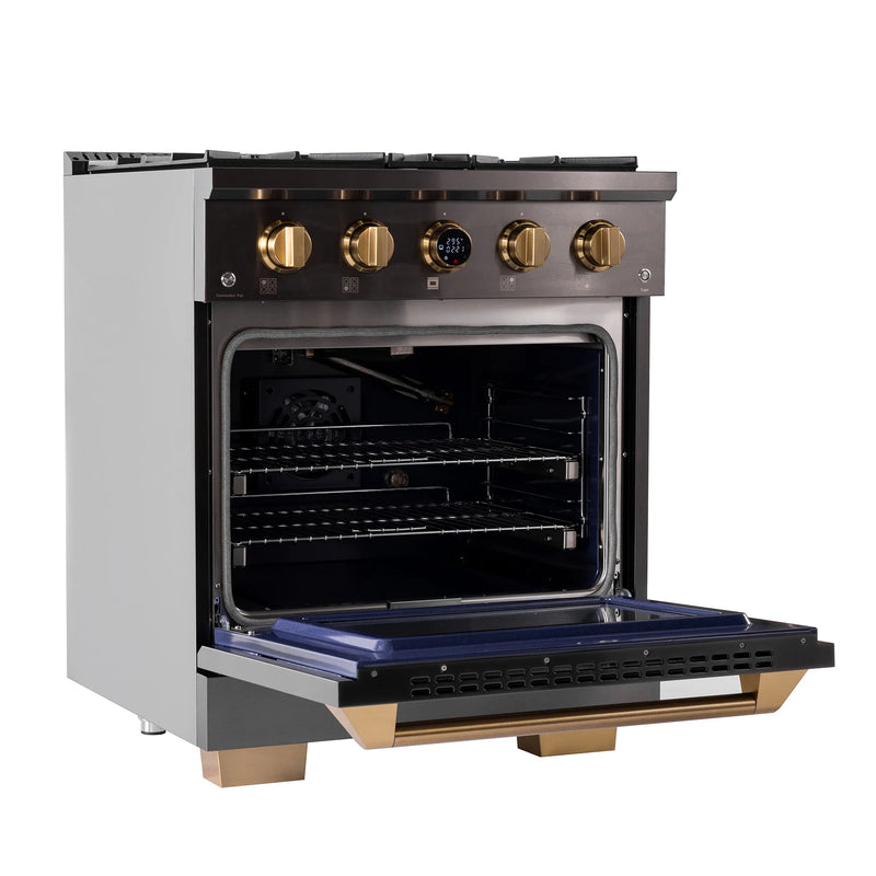 Kucht 30" 4.2 cu ft. Natural Gas Dual Fuel Range in Titanium Stainless Steel, KXD30