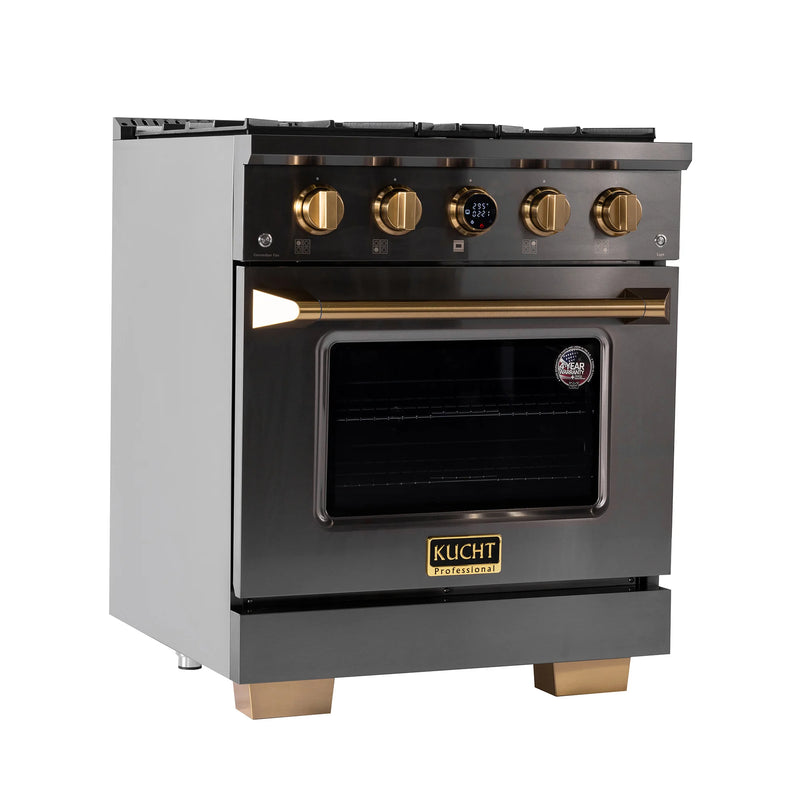 Kucht 30" 4.2 cu ft. Natural Gas Dual Fuel Range in Titanium Stainless Steel, KXD30