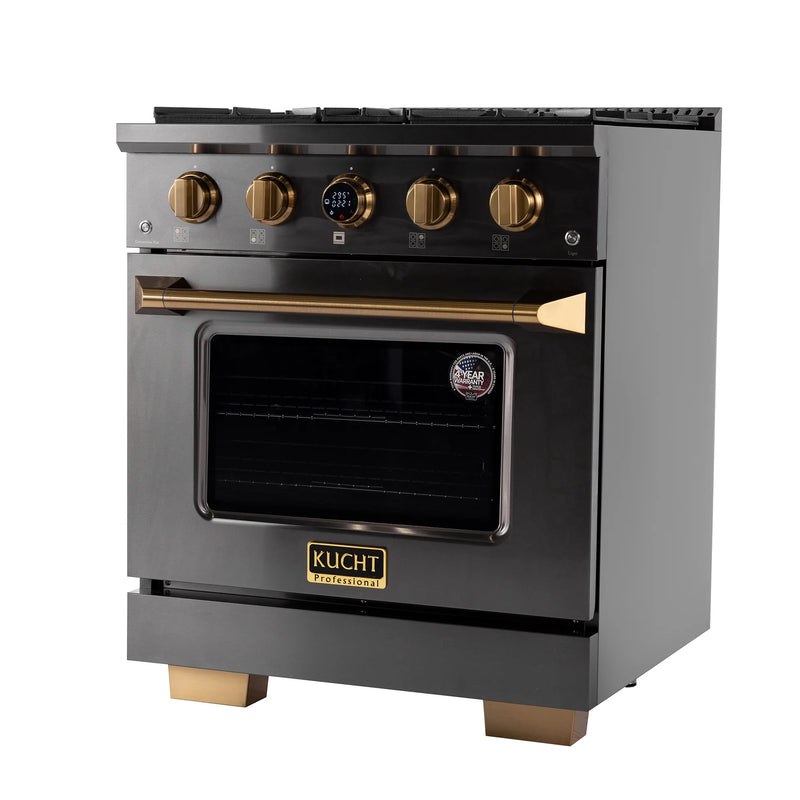 Kucht 30" 4.2 cu ft. Natural Gas Dual Fuel Range in Titanium Stainless Steel, KXD30