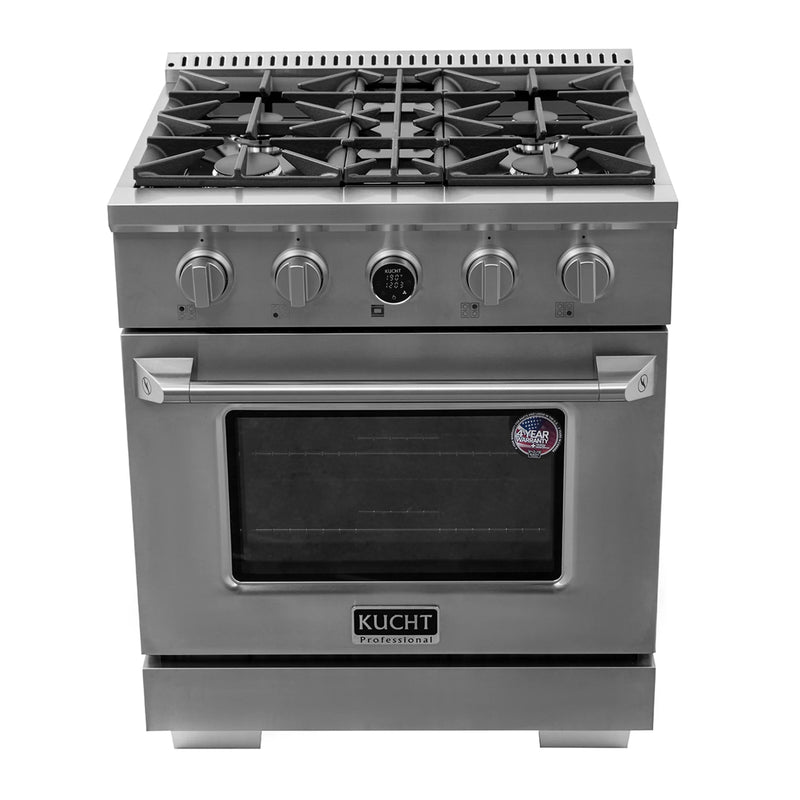 Kucht 30" 4.2 cu ft. Natural Gas Dual Fuel Range in Stainless Steel, KXP30-SS