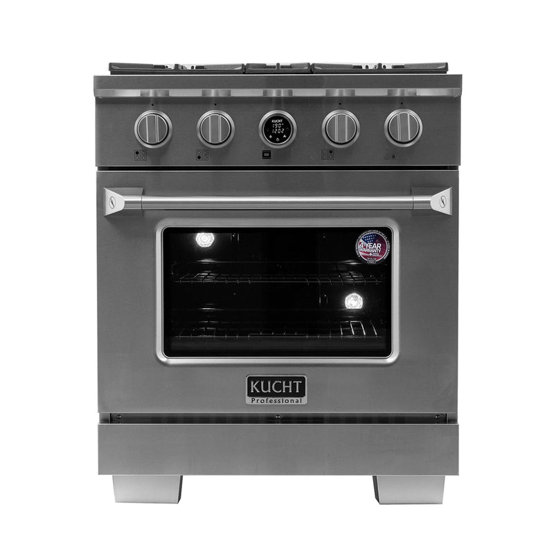 Kucht 30" 4.2 cu ft. Propane Gas Dual Fuel Range in Stainless Steel, KXP30-SS/LP
