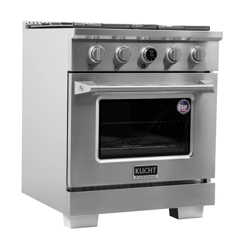 Kucht 30" 4.2 cu ft. Natural Gas Dual Fuel Range in Stainless Steel, KXP30-SS