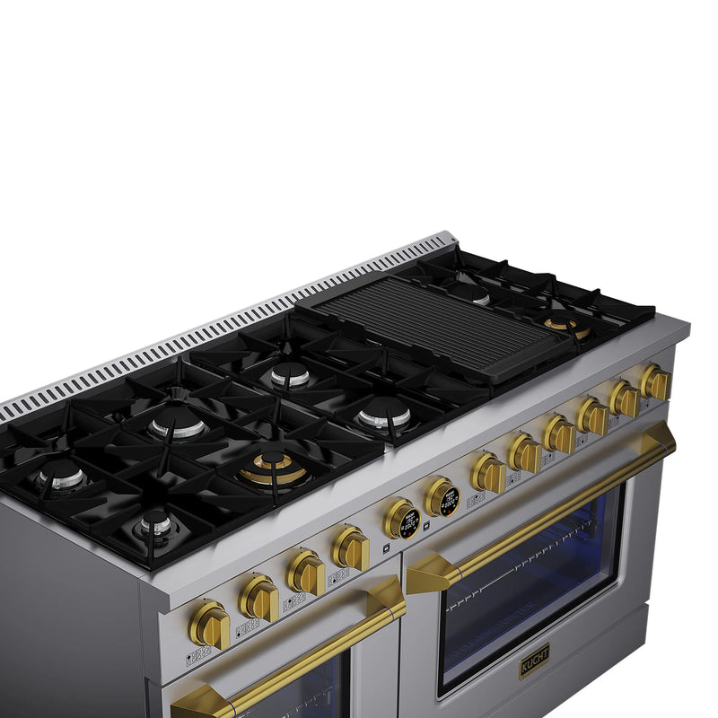 Kucht 60" 7.9 cu ft. Natural Gas Dual Fuel Range with Gold Accents, KXP60-GL