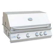 Kokomo Grills 32” Built-in Gas Grill with 4 stainless steel burners, temperature gauge, and polished handle in 304 stainless steel.