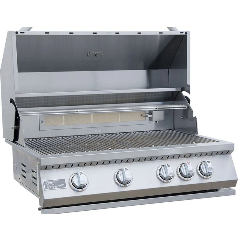 Kokomo Grills 32” Built in Gas Grill with 4 stainless steel burners, infrared back burner, ceramic sear system, and temperature gauge