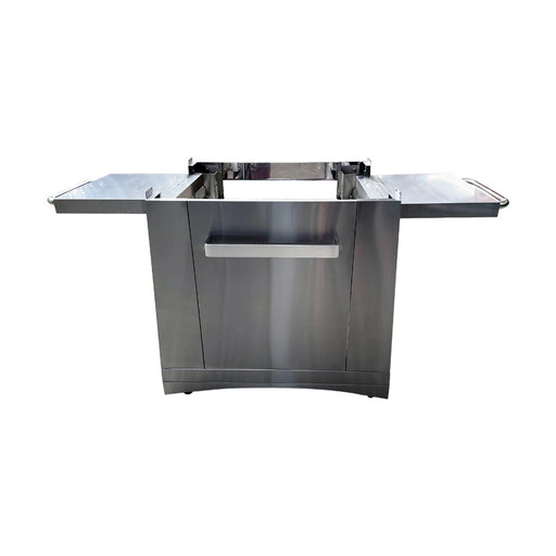 Kucht Cart for Napoli stainless steel freestanding pizza oven cart with side shelves and weather-resistant durable design.