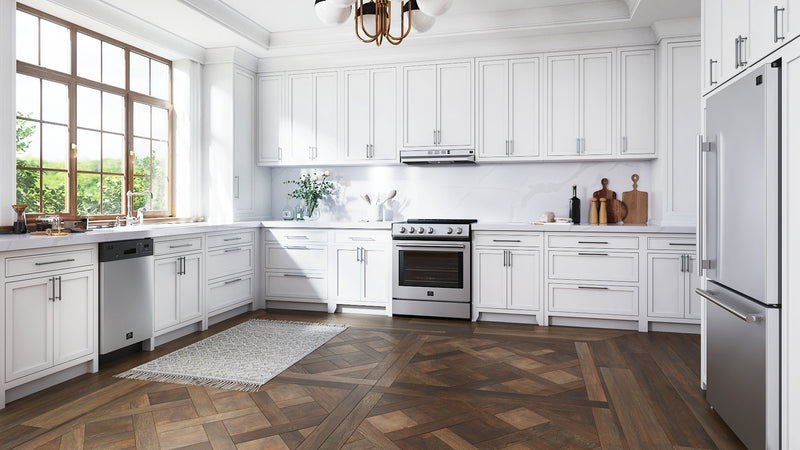 Forno Leonardo Espresso 30" Freestanding Induction Range in Stainless Steel, 5 Cooking Zones, Convection Oven, with Stainless Steel Handles, FFSIN0982-30