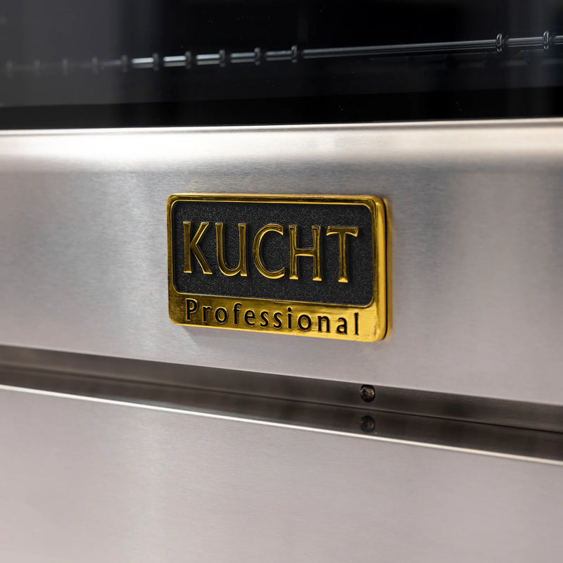 Kucht 36" 5.2 cu ft. Propane Gas Dual Fuel Range in Stainless Steel with Gold Knobs, KXP36-GL/LP