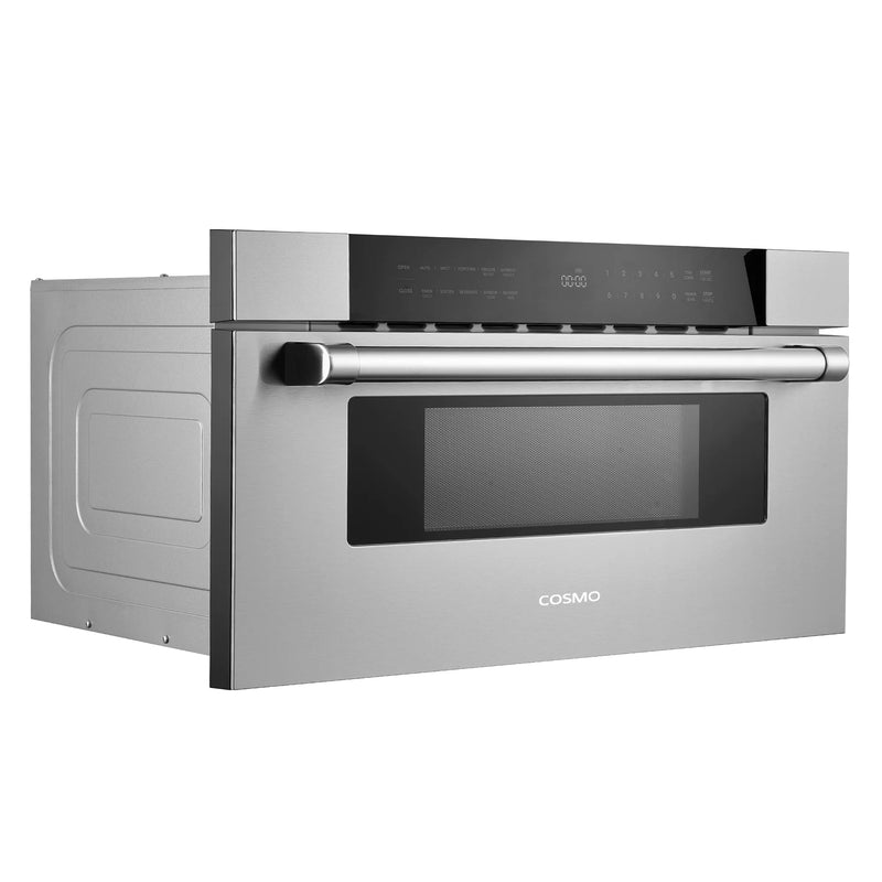 Cosmo 30" Built-In Microwave Drawer in Stainless Steel, 1.2 cu. ft. Capacity, 1000 Watts, 10 Power Levels, COS-MWD3012GSS
