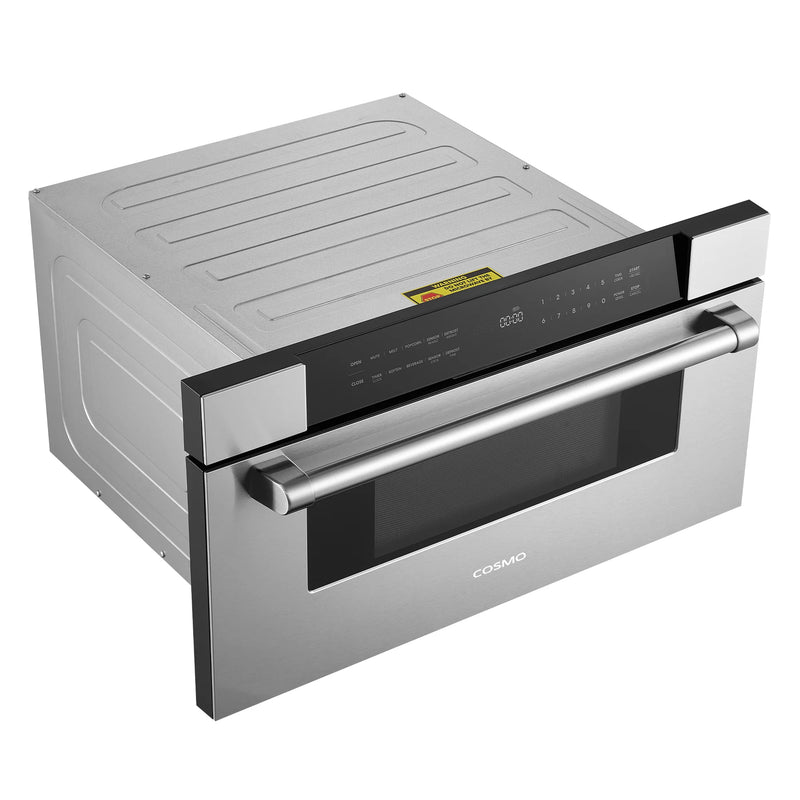 Cosmo 30" Built-In Microwave Drawer in Stainless Steel, 1.2 cu. ft. Capacity, 1000 Watts, 10 Power Levels, COS-MWD3012GSS