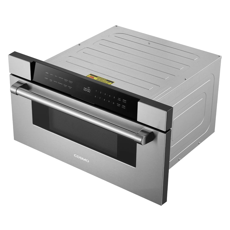 Cosmo 30" Built-In Microwave Drawer in Stainless Steel, 1.2 cu. ft. Capacity, 1000 Watts, 10 Power Levels, COS-MWD3012GSS