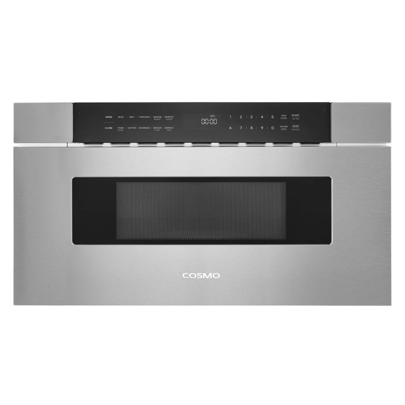 Cosmo 30" Built-In Microwave Drawer in Stainless Steel, 1.2 cu. ft. Capacity, 1000 Watts, 10 Power Levels, COS-MWD3012NHSS