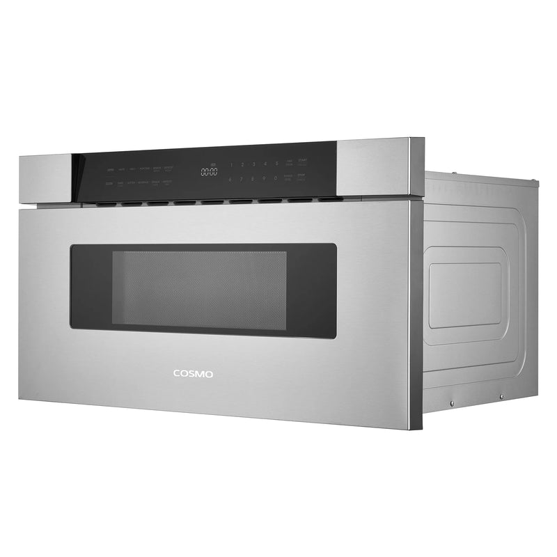 Cosmo 30" Built-In Microwave Drawer in Stainless Steel, 1.2 cu. ft. Capacity, 1000 Watts, 10 Power Levels, COS-MWD3012NHSS