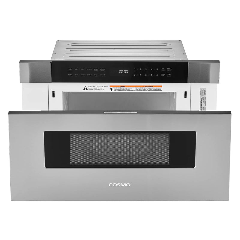 Cosmo 30" Built-In Microwave Drawer in Stainless Steel, 1.2 cu. ft. Capacity, 1000 Watts, 10 Power Levels, COS-MWD3012NHSS