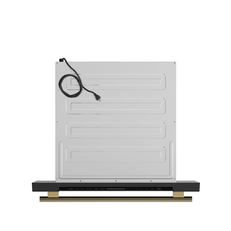 Forno Espresso Capoliveri 30" 1.2 cu. ft. Built-In Microwave Drawer in Black with Antique Brass Handles, FMWDR3000-30BLK