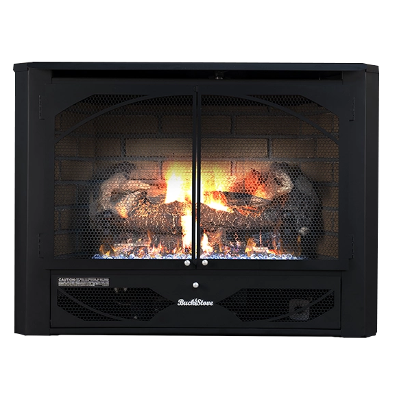 Buck Stove Model 384 Non-Vent Gas Stove, 33,000 BTU, Blower, Oxygen Depletion Sensor, Piezo Ignition
