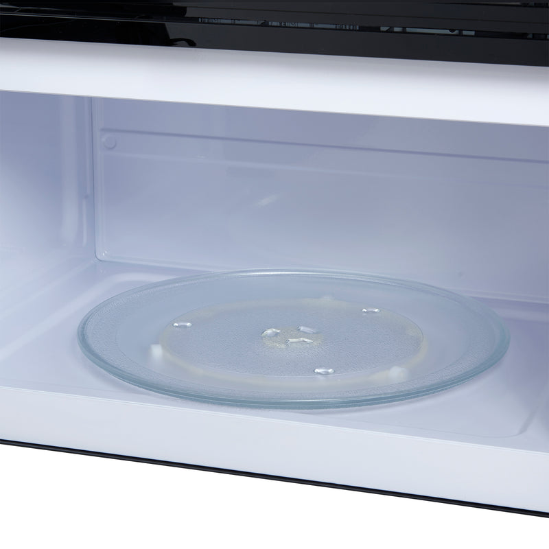 Forno Scalo 30" 1.6 cu.ft 300 CFM Over the Range Microwave in Black, Sensor Cooking, with Antique Brass Handles, FOTR3007-30BLK