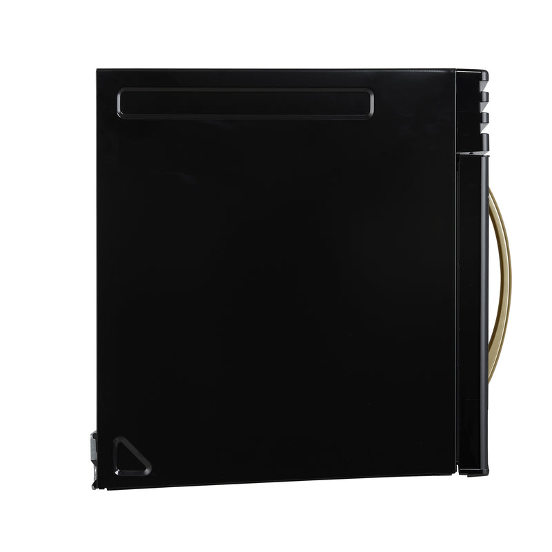 Forno Scalo 30" 1.6 cu.ft 300 CFM Over the Range Microwave in Black, Sensor Cooking, with Antique Brass Handles, FOTR3007-30BLK