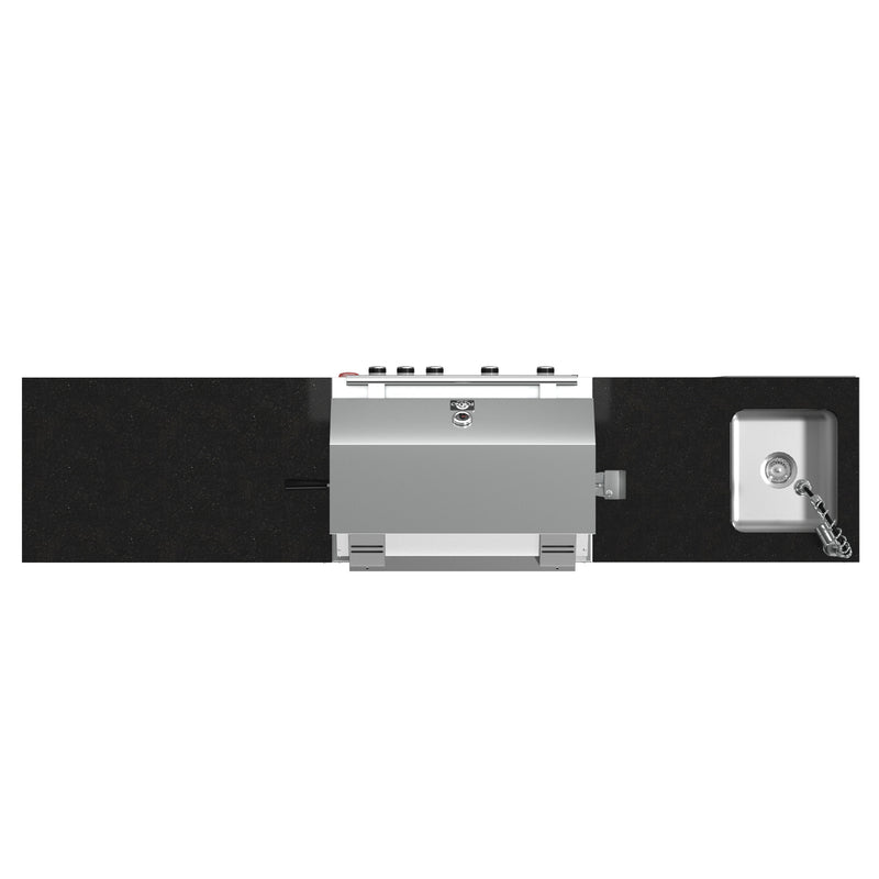 Forno Bulnes 30" Freestanding Gas BBQ in Stainless Steel, 60,000 BTU, 3 Burners with Sear & Rotisserie, 1.8 cu.ft. Beverage Center, FODKT2506BLK