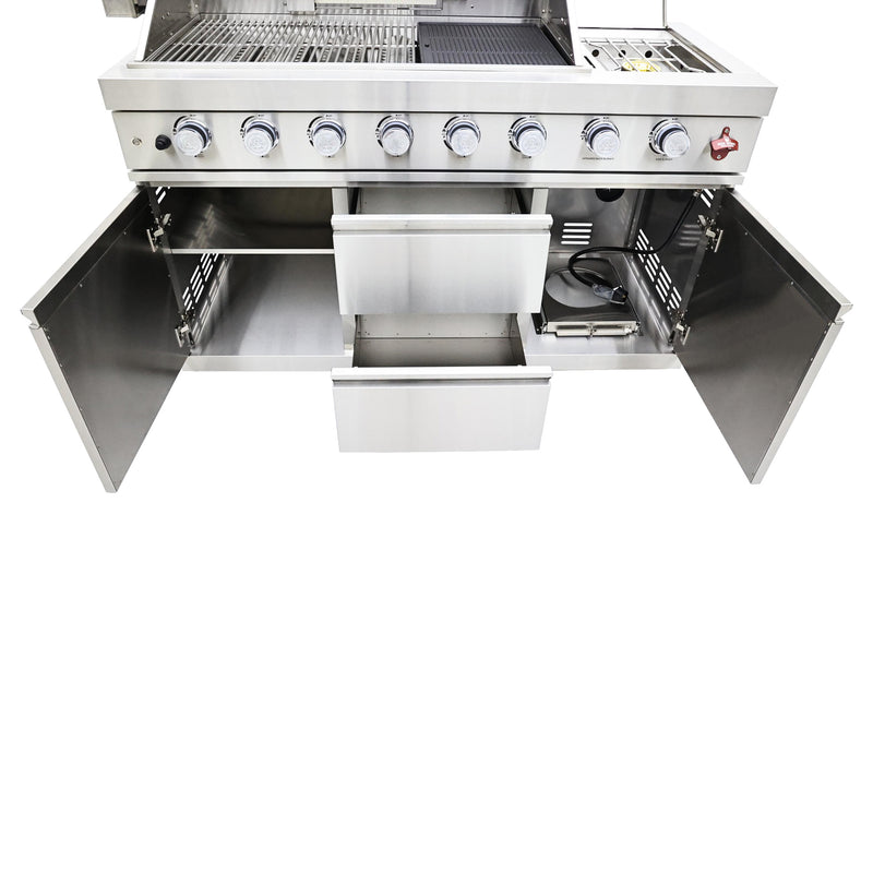 Forno Bulnes 40" Freestanding Gas Range in Stainless Steel, 95,000 BTU, 5 Burners, Rotisserie Kit, FODKT2520WHT