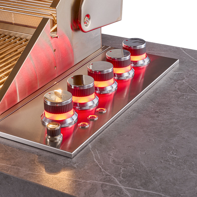 Forno Rimini 30" Outdoor Kitchen with 62,600 BTU BBQ, 3 Burners with Sear & Rotisserie, 2.4 cu.ft. Beverage Center, Stainless Steel Sink, Black Cabinets & Gray Sintered Stone Countertops, FODKT2544BLK