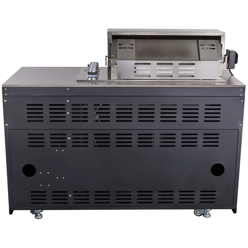 Forno Rimini 30" Outdoor Kitchen with 62,600 BTU BBQ, 3 Burners with Sear & Rotisserie, 2.4 cu.ft. Beverage Center, Stainless Steel Sink, Black Cabinets & Gray Sintered Stone Countertops, FODKT2544BLK