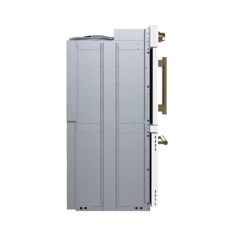 Forno 60" Freestanding French Door Dual Fuel Range in White, Double Oven, Air Fry, True Convection, FBOEL1340-30WHT