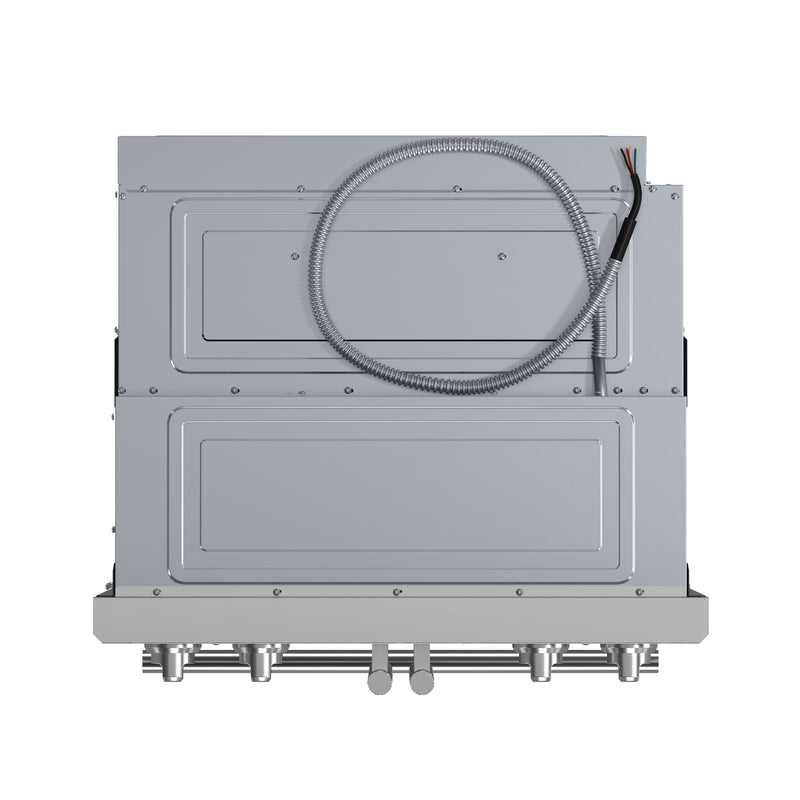 Forno Asti 30" Double Electric Wall Oven with Upper French Doors in Stainless Steel, 7.36 cu. ft. Dual True Convection, Air Fry, Self-Clean, FBOEL1340-30