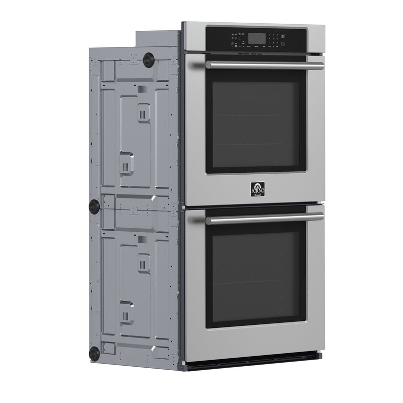 Forno Villarosa 30" Double Electric Wall Oven in Stainless Steel, 10.0 cu.ft. Capacity, Air Fry, True Convection, FBOEL1365-30