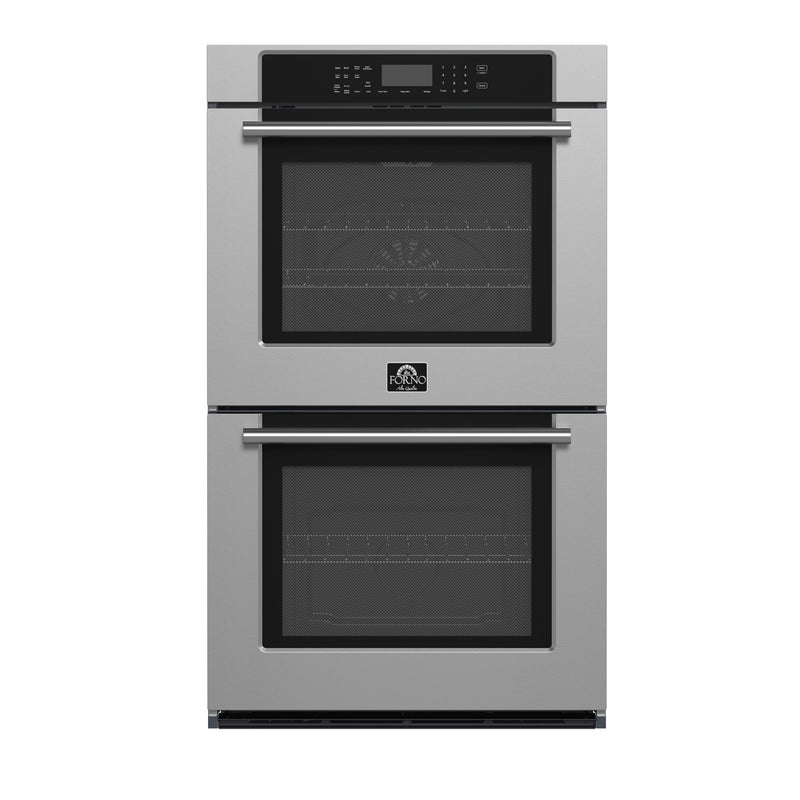 Forno Villarosa 30" Double Electric Wall Oven in Stainless Steel, 10.0 cu.ft. Capacity, Air Fry, True Convection, FBOEL1365-30