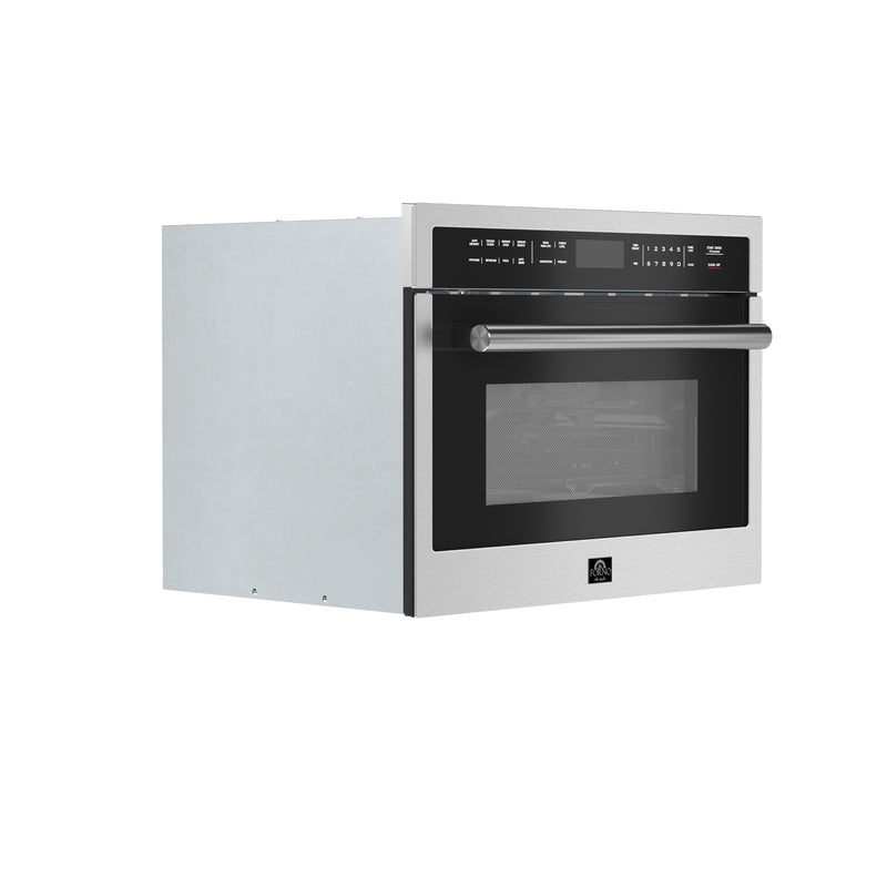 Forno Oliena 24" 1.6 cu.ft Built-In Microwave Oven in Stainless Steel, 1000W Microwave & 1750W Convection, Sensor Cooking, FMWDR3093-24