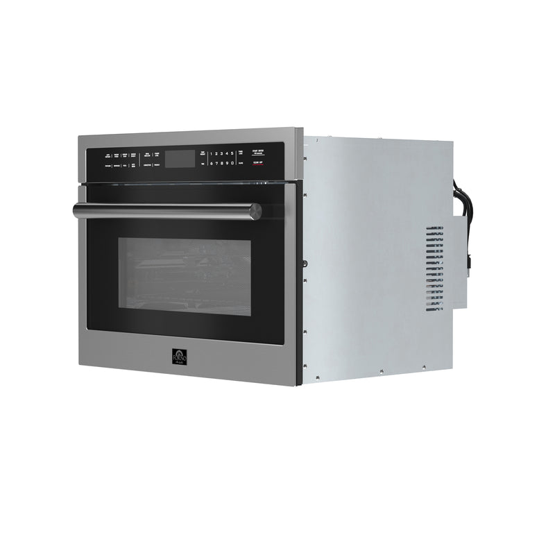 Forno Oliena 24" 1.6 cu.ft Built-In Microwave Oven in Stainless Steel, 1000W Microwave & 1750W Convection, Sensor Cooking, FMWDR3093-24