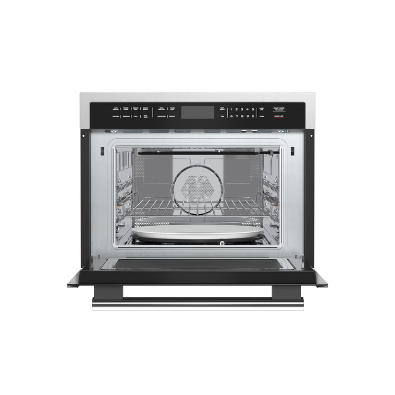 Forno Oliena 24" 1.6 cu.ft Built-In Microwave Oven in Stainless Steel, 1000W Microwave & 1750W Convection, Sensor Cooking, FMWDR3093-24