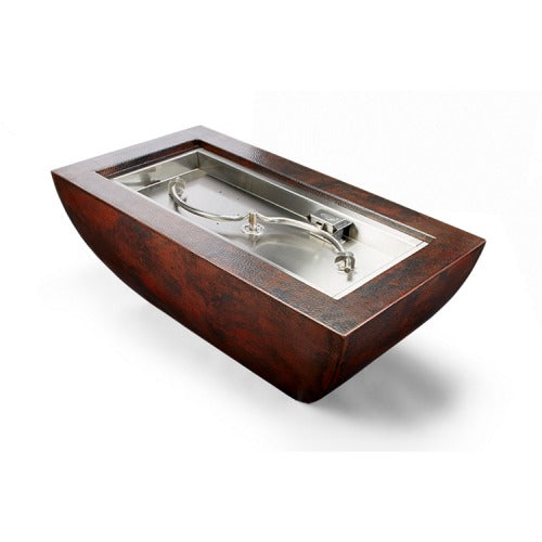 HPC Fire Inspired Copper Bowl Series – Phoenix S-Fire rectangular hand-hammered copper bowl with S-Fire burner and durable design.